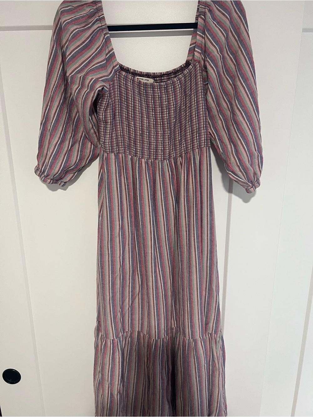Marine Layer Striped Midi Dress in Pink, Blue & Cream
